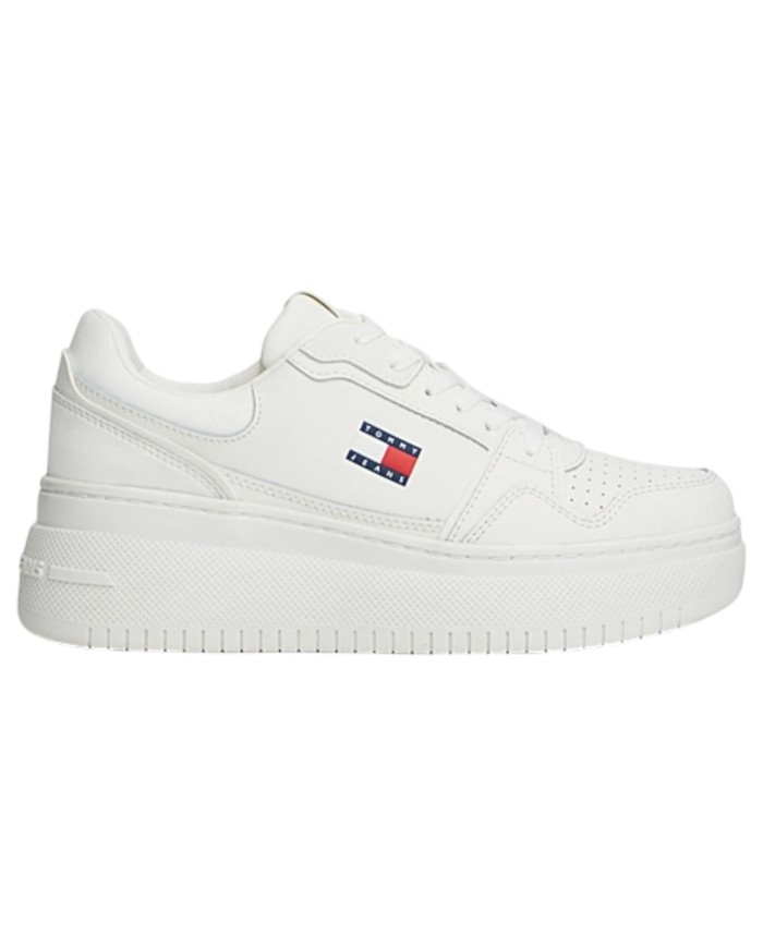 Sneaker Donna Tommy Hilfiger Tjw Retro Basket Flatform Leather White
