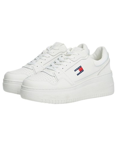 Sneaker Donna Tommy Hilfiger Tjw Retro Basket Flatform Leather White
