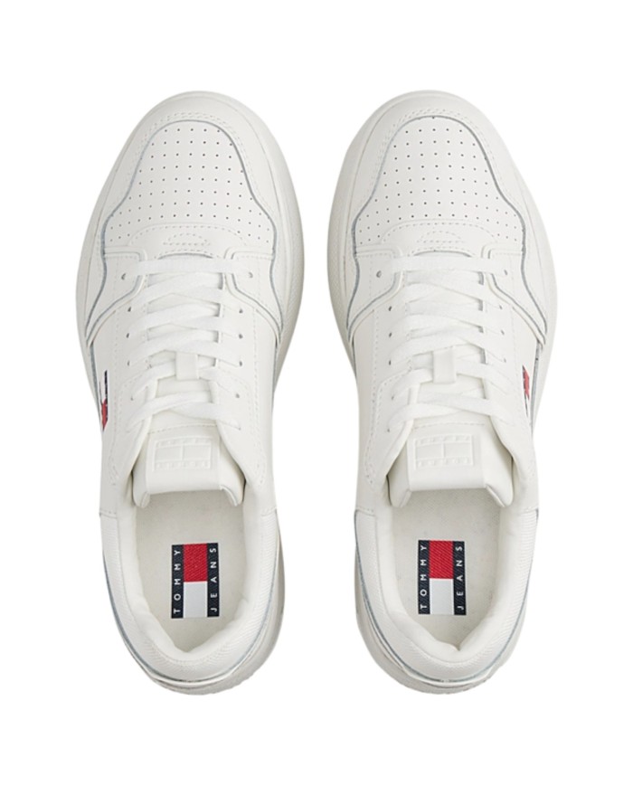 Sneaker Donna Tommy Hilfiger Tjw Retro Basket Flatform Leather White