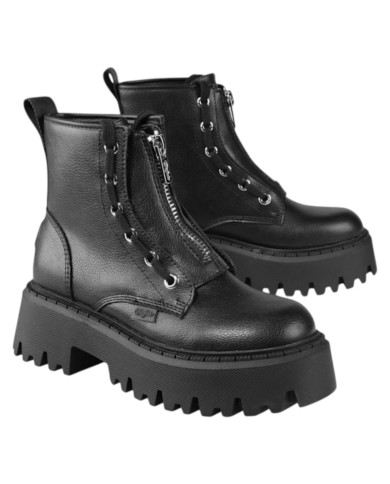 Stivaletto Donna Buffalo Aspen Front Zip Ve Vegan Black