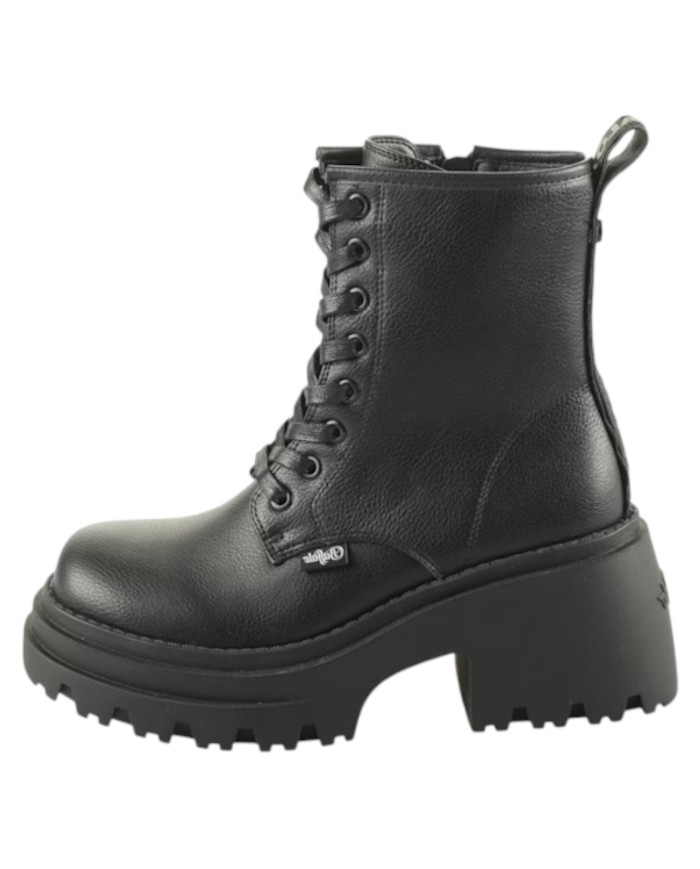Stivaletto Donna Buffalo Bravr Lace Up Vegan Zip Black