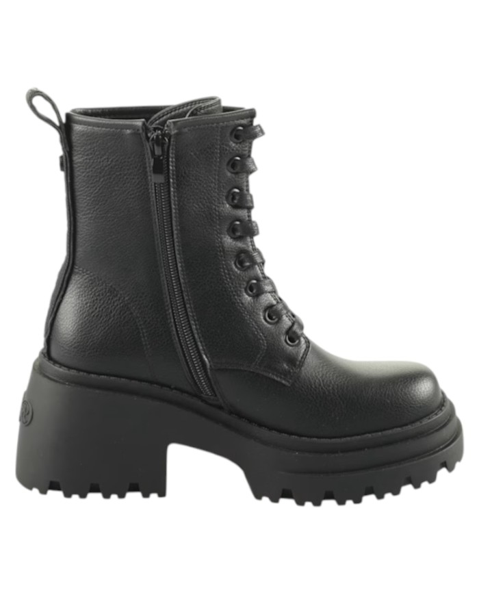 Stivaletto Donna Buffalo Bravr Lace Up Vegan Zip Black