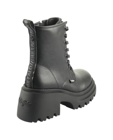 Stivaletto Donna Buffalo Bravr Lace Up Vegan Zip Black