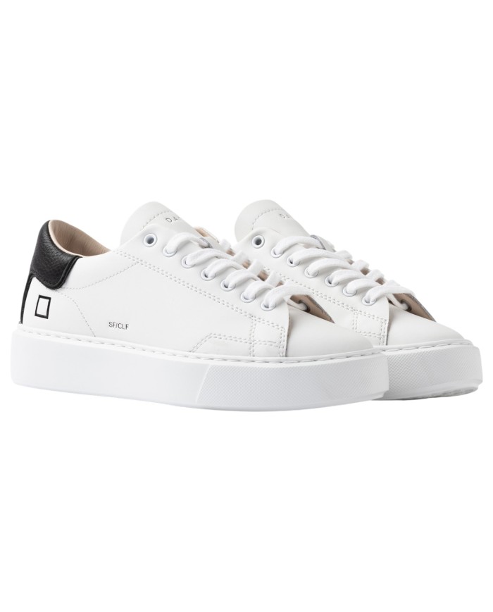 Sneaker Donna Date Sfera Calf Leather White Black