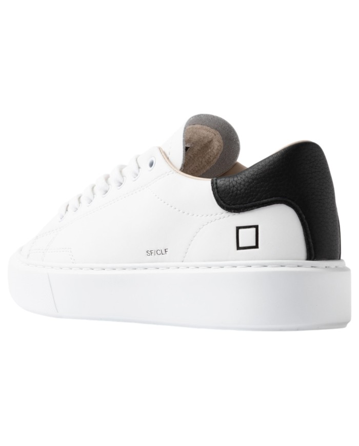 Sneaker Donna Date Sfera Calf Leather White Black