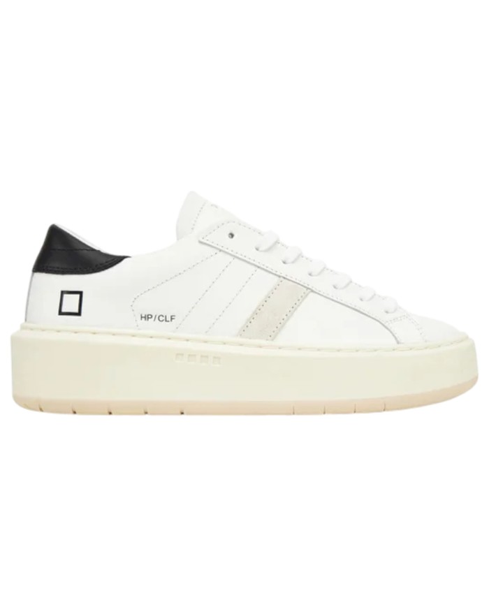 Sneaker Donna Date Hill Low Platform Leather Calf White Black