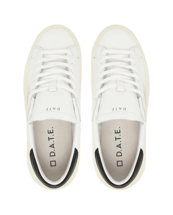 Sneaker Donna Date Hill Low Platform Leather Calf White Black