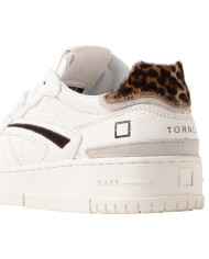Sneaker Donna Date Torneo Pure Calf Leather Pop White Leopard