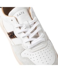 Sneaker Donna Date Court 2.0 Vintage Calf Leather White Leopard