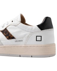 Sneaker Donna Date Court 2.0 Vintage Calf Leather White Leopard