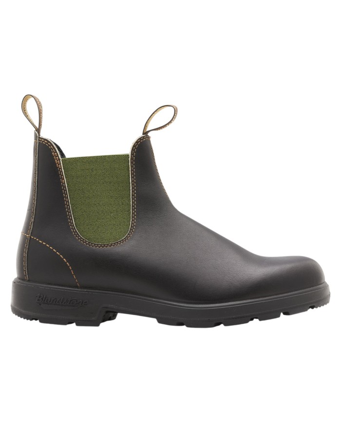 Stivaletto Uomo BlundStone 519 Originals Classics Chelsea Coloured Elastic Sided Boots Brown Leather & Olive
