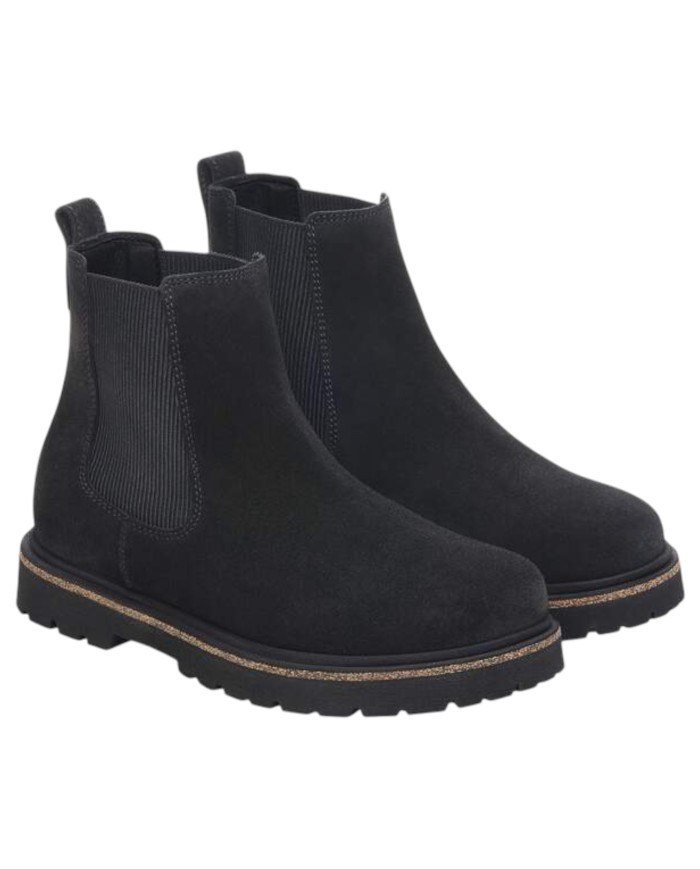 Stivaletto Uomo Birkenstock Highwood Beatles Slip On On Mid Camoscio Naturale Black