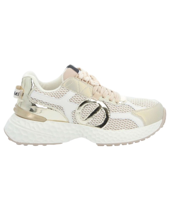 Sneaker Donna No Name Carter 2.0 Mesh Metal Leather Dove Gold