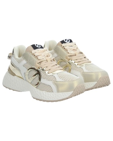 Sneaker Donna No Name Carter 2.0 Mesh Metal Leather Dove Gold