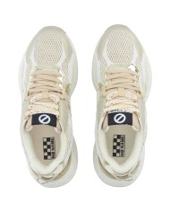Sneaker Donna No Name Carter 2.0 Mesh Metal Leather Dove Gold