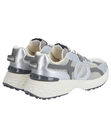 Sneaker Donna No Name Carter 2.0 Mesh Metal Leather Dove Silver