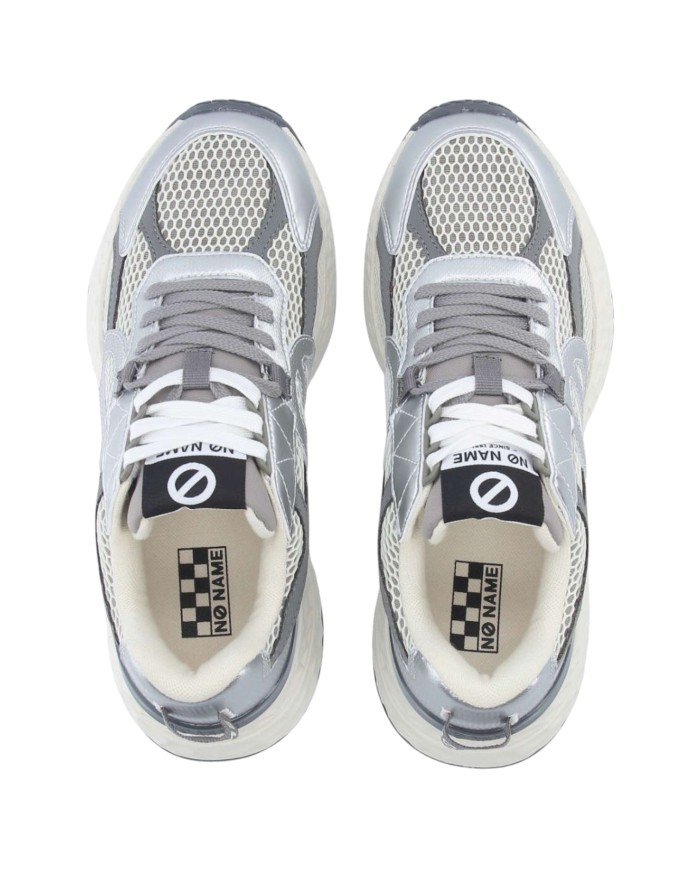 Sneaker Donna No Name Carter 2.0 Mesh Metal Leather Dove Silver