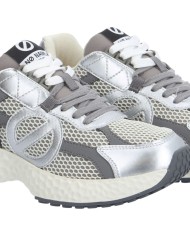 Sneaker Donna No Name Carter 2.0 Mesh Metal Leather Dove Silver