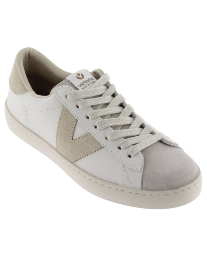 Sneakers Victoria Donna Berlin Suede Leather Hielo White Beige