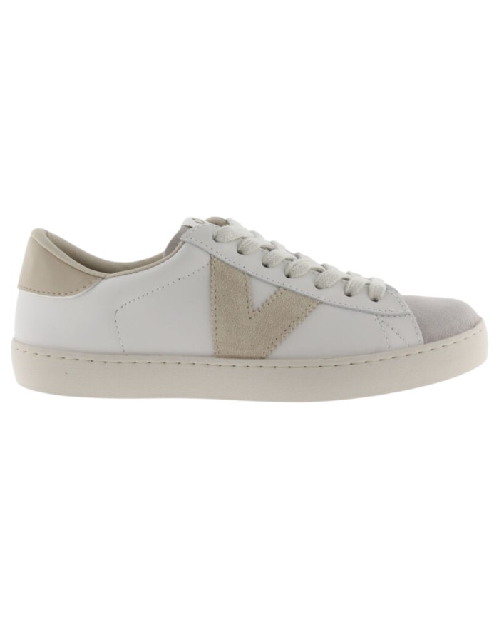 Sneakers Victoria Donna Berlin Suede Leather Hielo White Beige