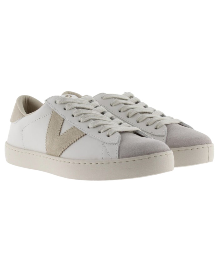 Sneakers Victoria Donna Berlin Suede Leather Hielo White Beige