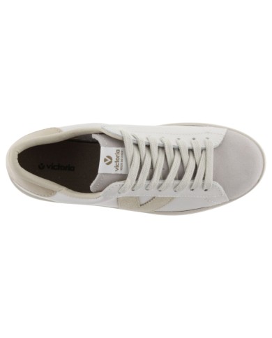 Sneakers Victoria Donna Berlin Suede Leather Hielo White Beige
