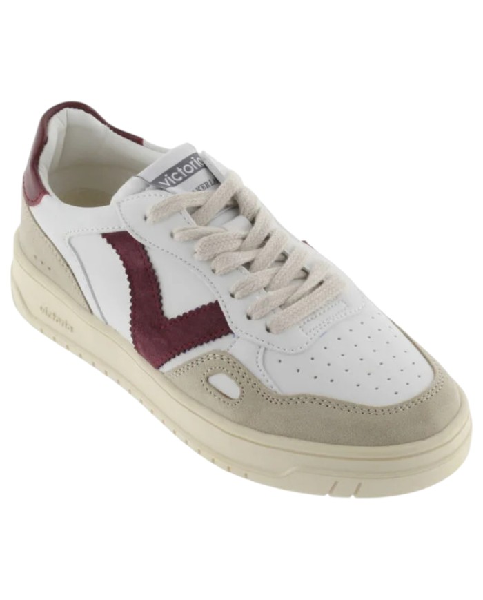 Sneakers Victoria Donna Seul Suede Leather White Bordeaux