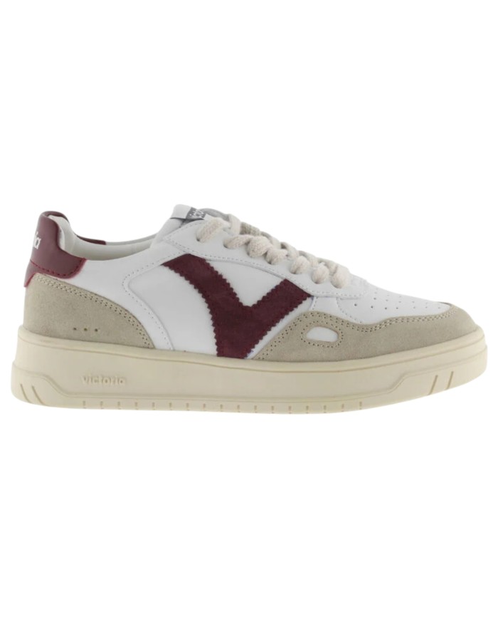 Sneakers Victoria Donna Seul Suede Leather White Bordeaux