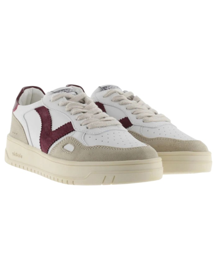 Sneakers Victoria Donna Seul Suede Leather White Bordeaux