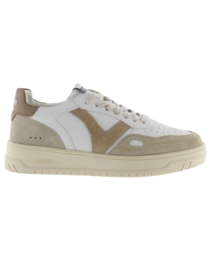 Sneakers Victoria Donna Seul Suede Leather White Beige