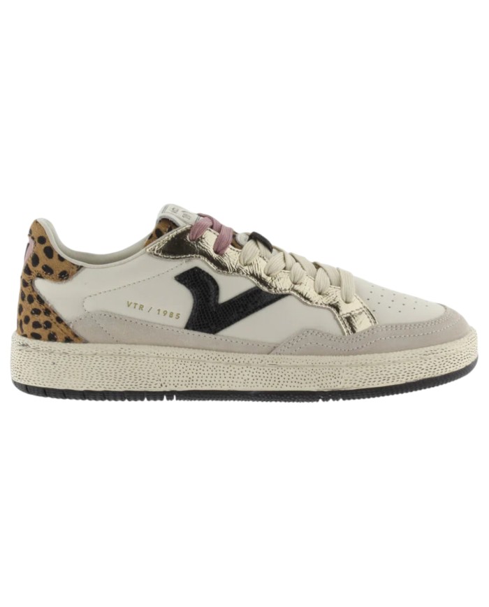 Sneakers Victoria Donna Smash Animal Print Leather Cream