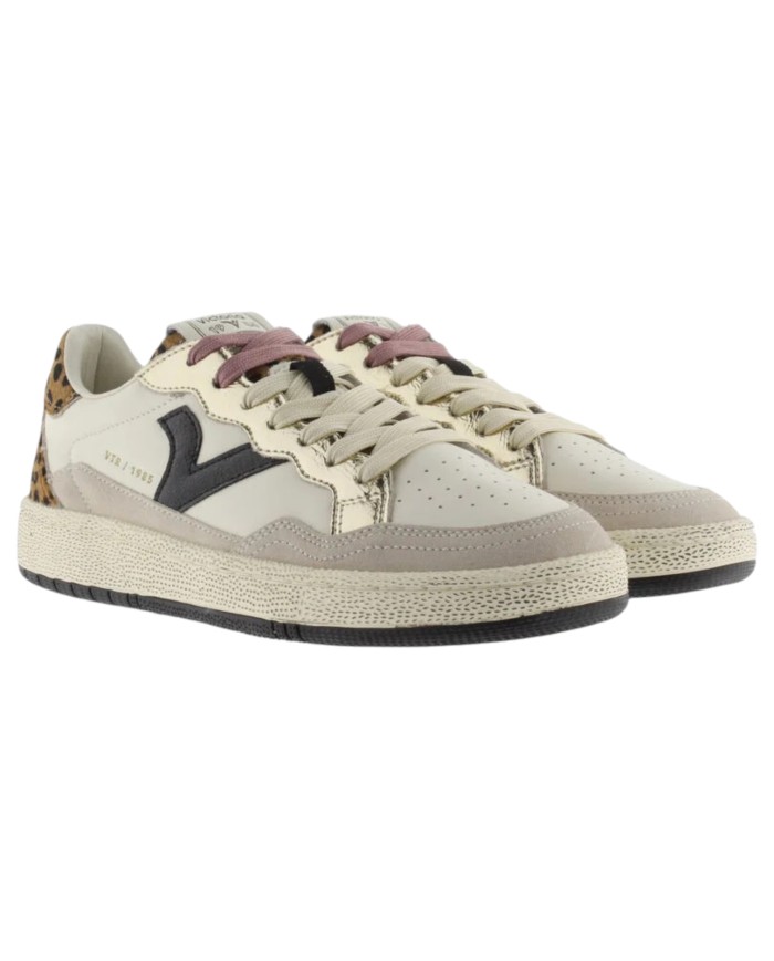 Sneakers Victoria Donna Smash Animal Print Leather Cream