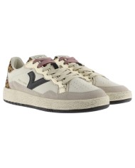 Sneakers Victoria Donna Smash Animal Print Leather Cream