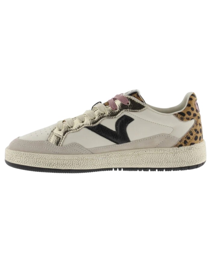 Sneakers Victoria Donna Smash Animal Print Leather Cream