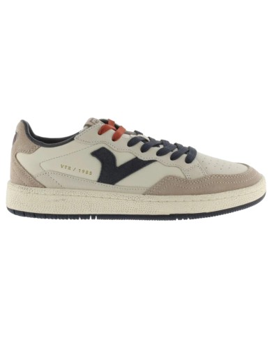 Sneakers Victoria Uomo Smash Retro Suede Leather Beige Marino