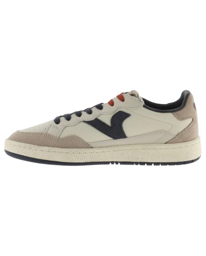 Sneakers Victoria Uomo Smash Retro Suede Leather Beige Marino