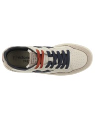 Sneakers Victoria Uomo Smash Retro Suede Leather Beige Marino