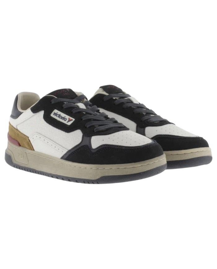 Sneakers Victoria Uomo C80 Sport Mix Suede Leather White Marino