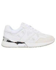 Sneakers Guess Donna Mickay 4G Logo Leather White Grey