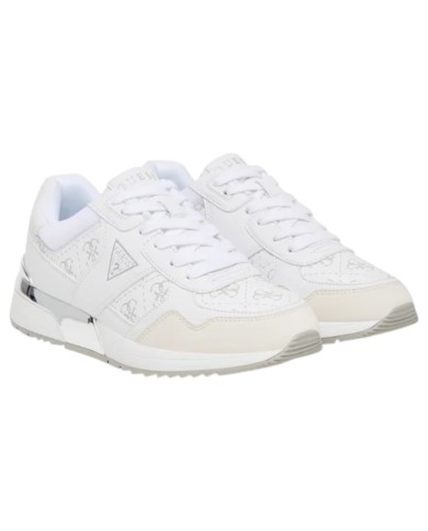 Sneakers Guess Donna Mickay 4G Logo Leather White Grey