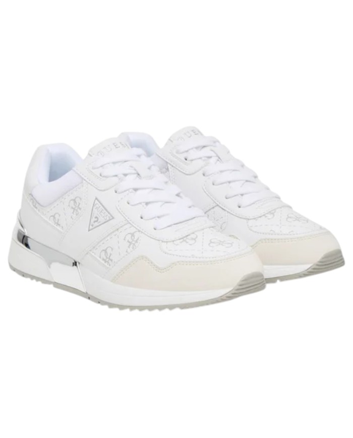 Sneakers Guess Donna Mickay 4G Logo Leather White Grey