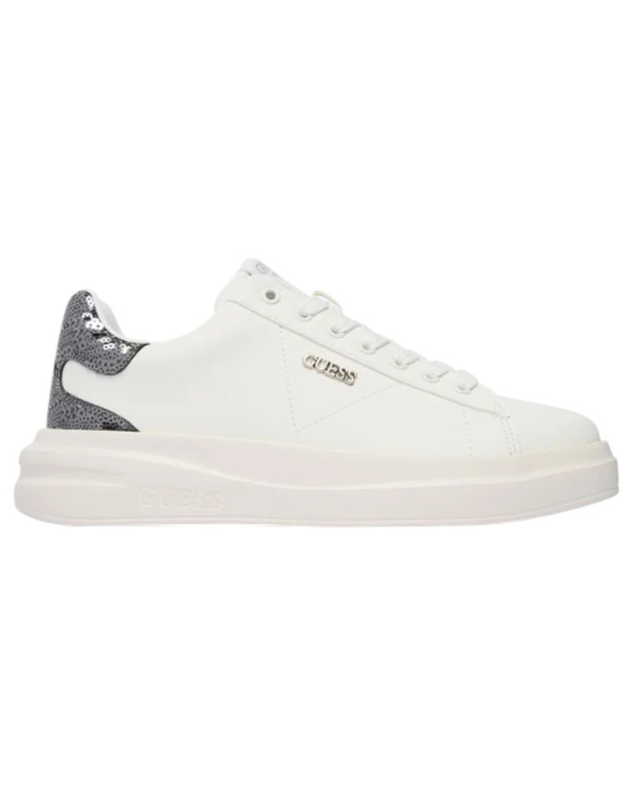 Sneakers Guess Donna Elbina 10 Glitter Leather White Silver