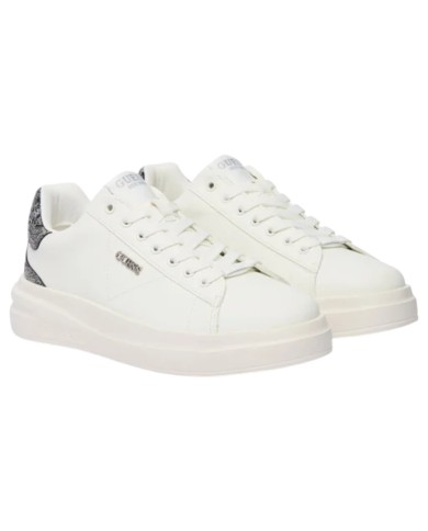Sneakers Guess Donna Elbina 10 Glitter Leather White Silver