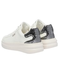 Sneakers Guess Donna Elbina 10 Glitter Leather White Silver