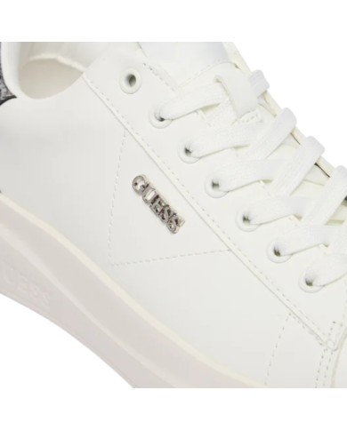 Sneakers Guess Donna Elbina 10 Glitter Leather White Silver