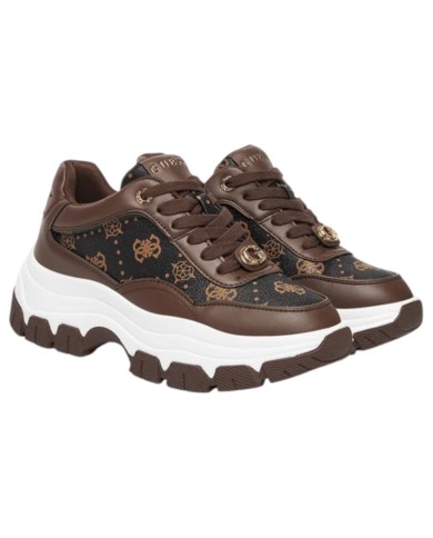 Sneakers Guess Donna Berrett 2 4G Logo Peony Mesh Leather Brown