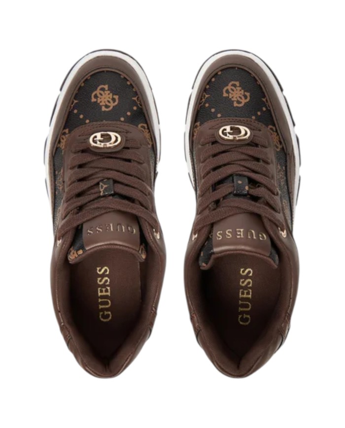 Sneakers Guess Donna Berrett 2 4G Logo Peony Mesh Leather Brown