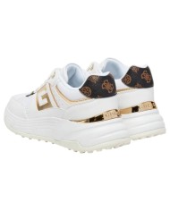 Sneakers Guess Donna Fonzi G Logo Mesh Leather White Gold Brown