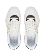 Sneakers Guess Donna Fonzi G Logo Mesh Leather White Gold Brown
