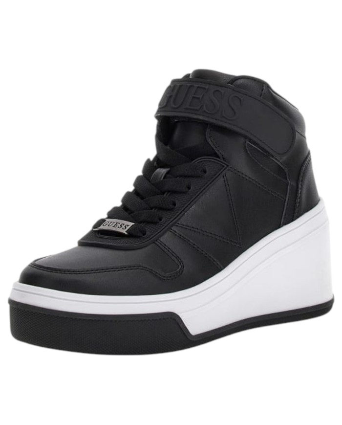 Sneakers Guess Donna Rubeka Con Zeppa 7,5 Cm Leather Black